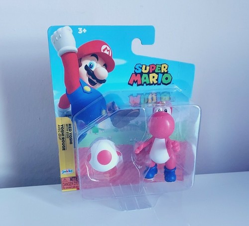 Figura de acción Super Mario Bros. Nintendo Red Yoshi 2.5" y Egg Jakks nuevo - Imagen 2 de 5