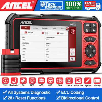 ANCEL DS300 Bidirectional Car OBD2 Diagnostic Tool EC Coding All System Scanner