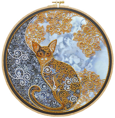 Abris Art Bead Embroidery Kit - Moon cat AB-709