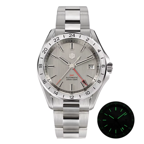 San Martin SN0129-G GMT Men's Watch 39mm Desert Texture NH34 Automatic 100M - Picture 10 of 17