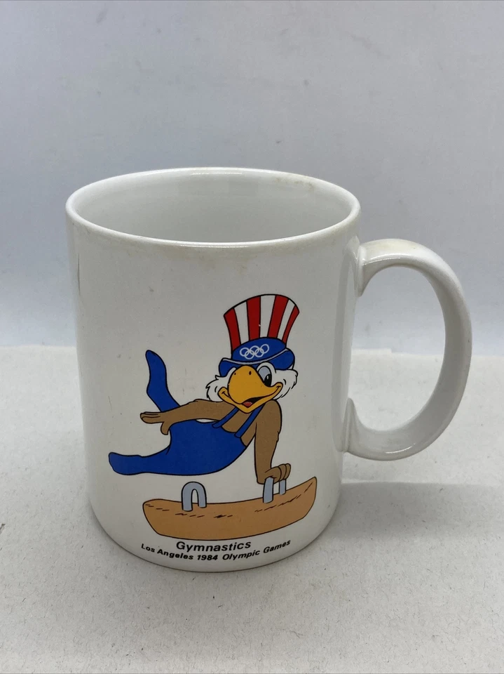 Gymnastics Coffee Mug Los Angeles Olympics Olympic Games Licensed 1984 - Image 2 of 4