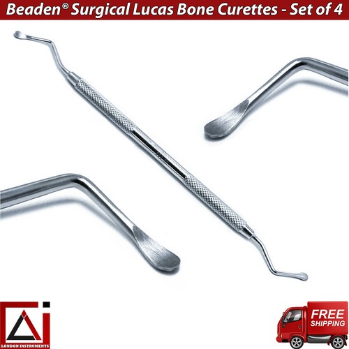 Lucas Surgical Curettes Restorative Instruments Surgery Bone Curette Set of 4 CE - Picture 4 of 6