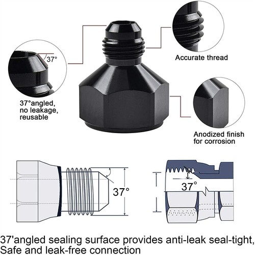 2X 10AN Female to 6AN Male Flare Reducer Fitting Fuel Cell Bulkhead Adapter US - Picture 5 of 21