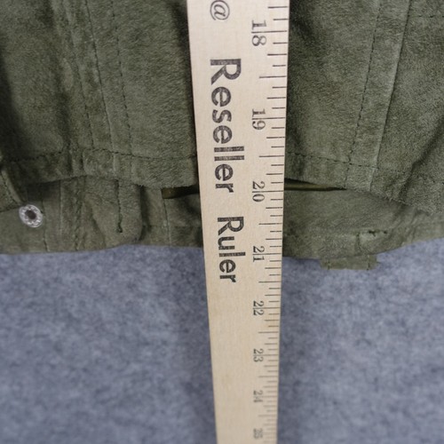 BLANK NYC Jacket Womens Large Green Leather Suede Motorcycle Coat Cropped Soft - Picture 13 of 15
