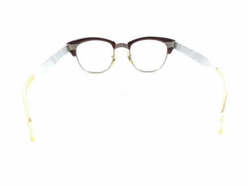 American Optical Vintage Brown Silver Gray Browline Eyeglasses Frames 46-20 145 - Picture 5 of 12