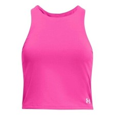 Under Armour Girls Pink Motion Crop Tank Top Fitted Racerback Size YXL NWT