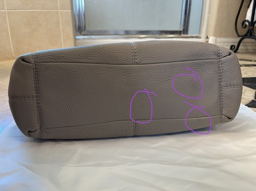 COACH Lexy Fog Pebble Leather 3 Compartment Shoulder Bag #F57545 Grey Gray Purse - Picture 11 of 12