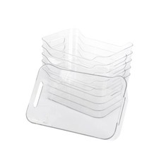 Clear Storage Bins with Handle Fridge Freezer Pantry Organizer Bins  6 Pack 