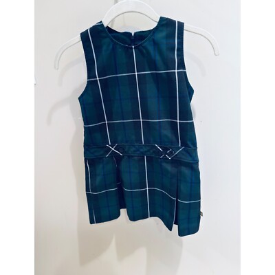 Dennis Plaid Jumper Dress Girls Uniform Sleeveless Pleated Green Size 6 |  eBay