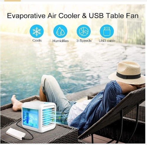 Portable Air Conditioner Fan, Personal Air Cooler with Icebox, USB Desk - Bild 3 von 5
