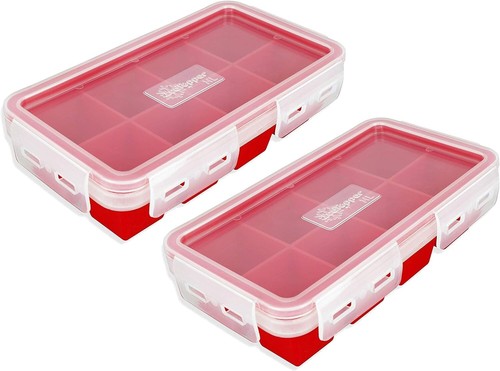 IceTopper XL 8 Vassoio Silicone Cubo Grande con Coperchi - Facile Rilascio e Impilabile - Foto 3 di 8