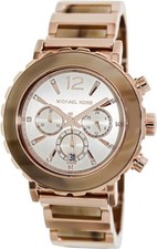 NEW-MICHAEL KORS LILLIE ROSE GOLD TONE,CHRONOGRAPH,BRACELET WATCH MK5791