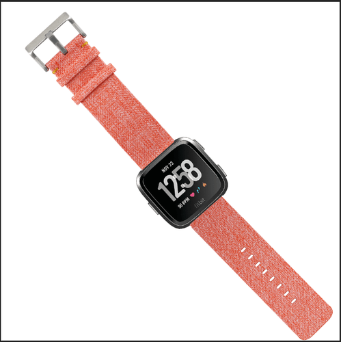For Fitbit Versa / Versa 2 Woven Fabric Quick Fit Strap Watch Band W/ Cover Case - Picture 2 of 43