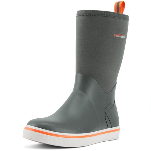 HISEA Hombres Botas de Maza de Media Pantorrilla Impermeables Antideslizantes Pesca Jardín Barro Botas de Lluvia - Imagen 9 de 21
