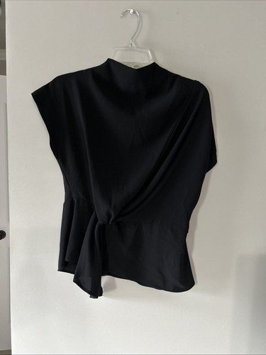 ZARA Mock Neck Top Side Tie Sz S  - Picture 1 of 11