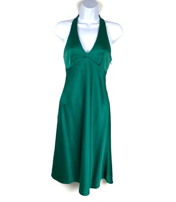 BCBG MAXAZRIA GREEN HALTER KNEE LENGTH HOLIDAY PARTY DRESS SIZE 2 | eBay