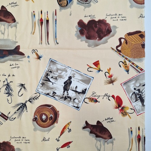 VTG Fly Fishing Nature Memories 1995 Alexander Henry Quilting Cotton Fabric BTY - Picture 4 of 11