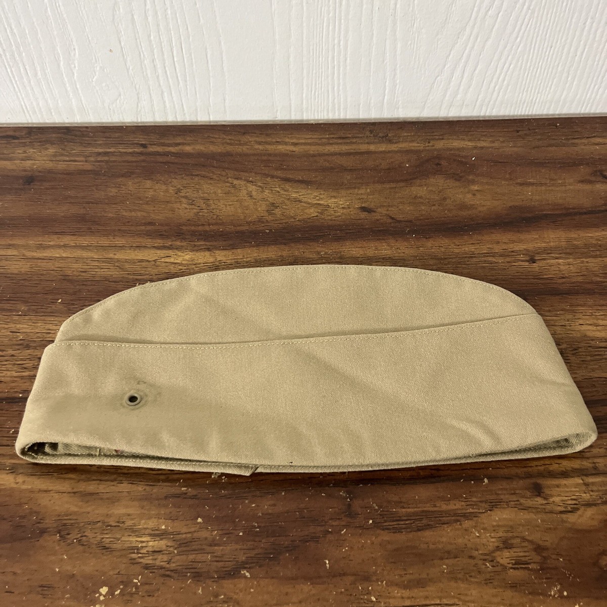 Vintage US Army Garrison Wool Military Khaki Hat Cap 11” Long 7/8