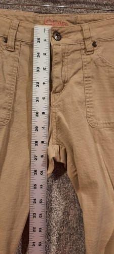 Girls Star Jeans Khaki Cropped Pants Side Pull Strings Size 5 Low Rise Pre-owned - Picture 8 of 8