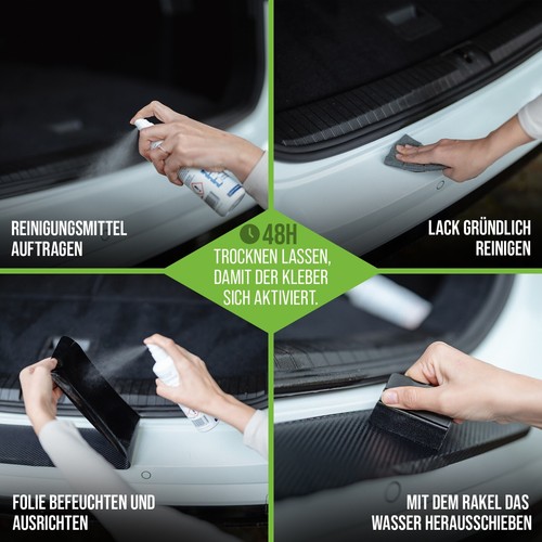 Protector de borde de carga adecuado para VW Passat B8 sedán 2014 - 2024 carbono - Imagen 5 de 9