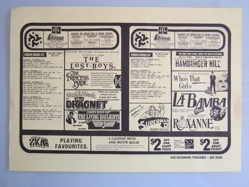 Vintage 1987 Australian Cinema Flyers x8 - Picture 2 of 15