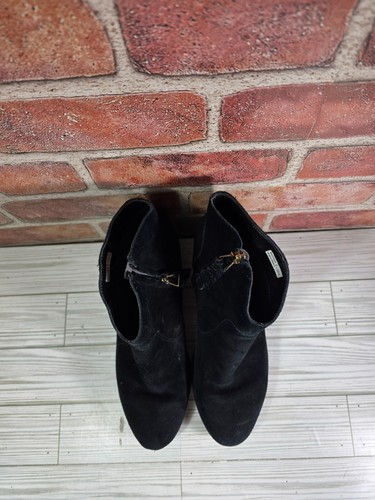 Crocs Black Dual Comfort Leigh Wedge Suede Ankle Boots Booties Size 9 - Picture 4 of 11