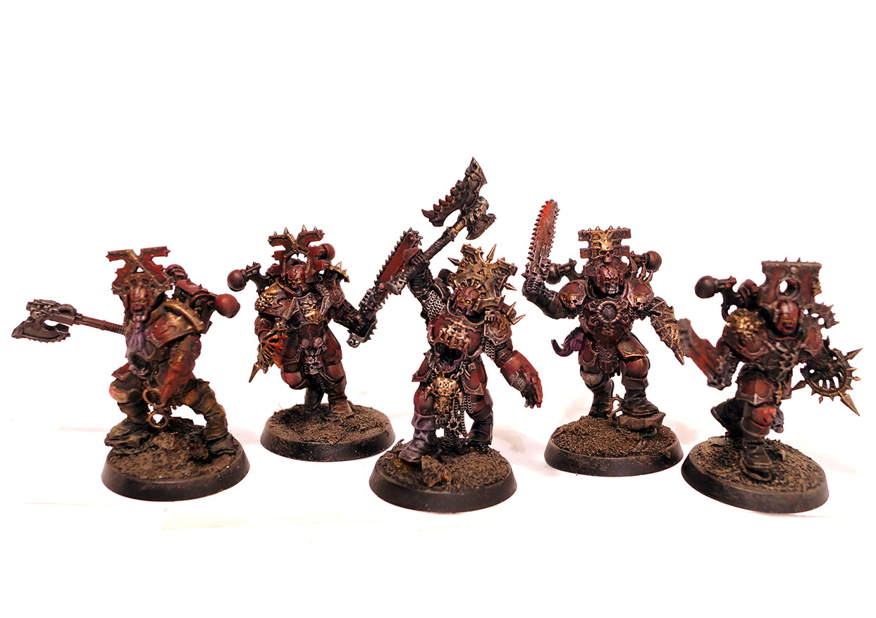 Khorne Berzerkers w Powerfist, Warhammer 40K Painted Chaos Space Marines Khorne Berzerkers w Powerfist, Warhammer 40K Painted Chaos Space Marines
