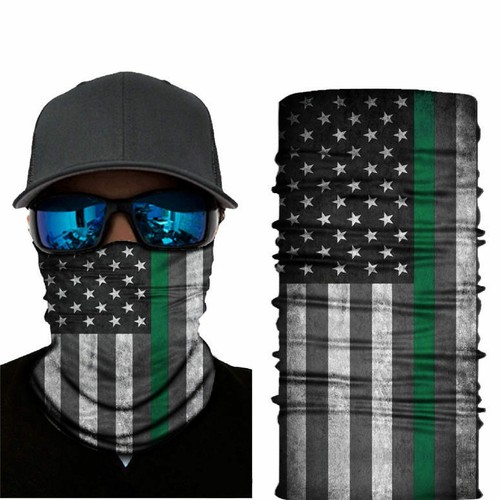 Thin Green Line Neck Gaiter with Free Neoprene Glasses Strap Support Military - Picture 4 of 5