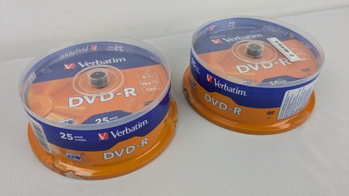 Verbatim Matt Silver DVD-R Bundle Of 50x Blank DVDs 4.7GB 16x 120mins #43522 New - Afbeelding 2 van 7