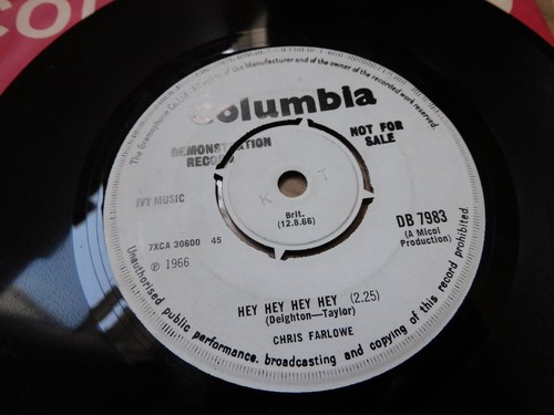 Chris Farlowe DEMO PROMO Just A Dream Hey Hey Hey Hey DB 7983 1966 COLUMBIA - Picture 6 of 7