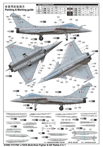 Trumpeter 01699 1:72 Chinese PAF J-10CE Multi-Role &lAF Rafale Fighter Aircraft - Picture 11 of 14