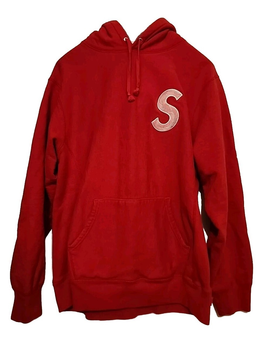 SUPREME S Logo With White Stitching Red Hooded Sweatshirt | eBay SUPREME S Logo With White Stitching Red Hooded Sweatshirt | eBay