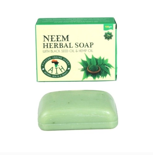 Jabón natural de neem herbal con aceite de semilla negra 4 oz barra AIH - Imagen 1 de 4