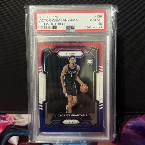 2023-24 Panini Prizm - Victor Wembanyama #136 Red White & Blue PSA 10 Prizm (RC)