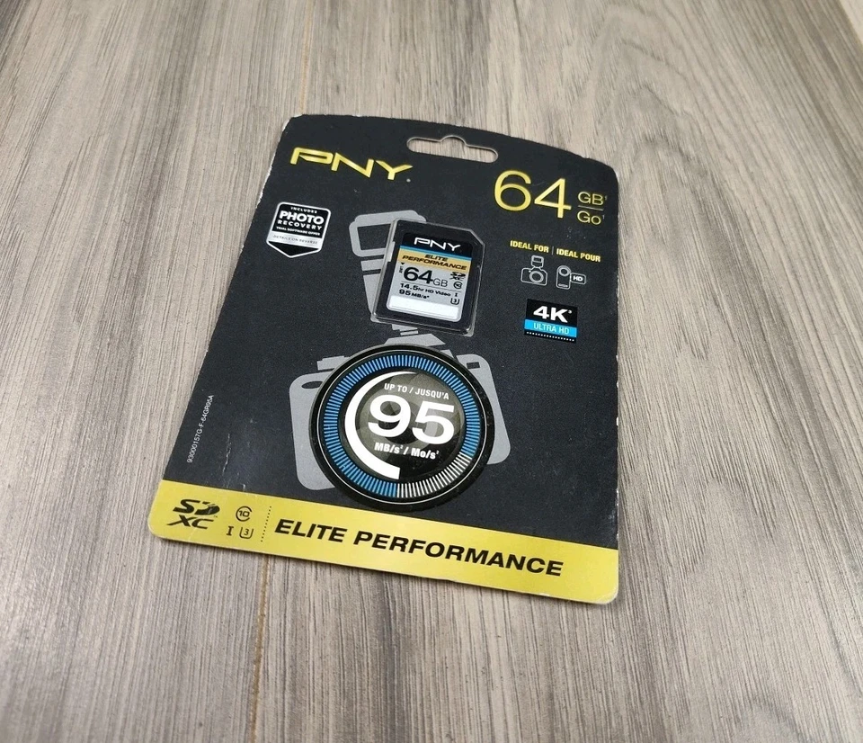 PNY 64GB Elite Performance Class 10 U3 SDXC Flash Memory Card *NEW SEALED* - Image 3 of 3