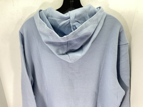 Gap Waffle Henley Hoodie Shirt Men Medium Blue Long Sleeve Pullover Casual NWT - Picture 9 of 14