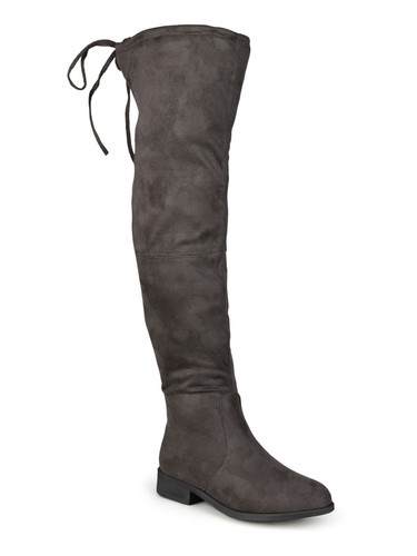 JOURNEE COLLECTION Womens Gray Tie Mount Round Toe Block Heel Heeled Boots 8 M - Picture 9 of 11