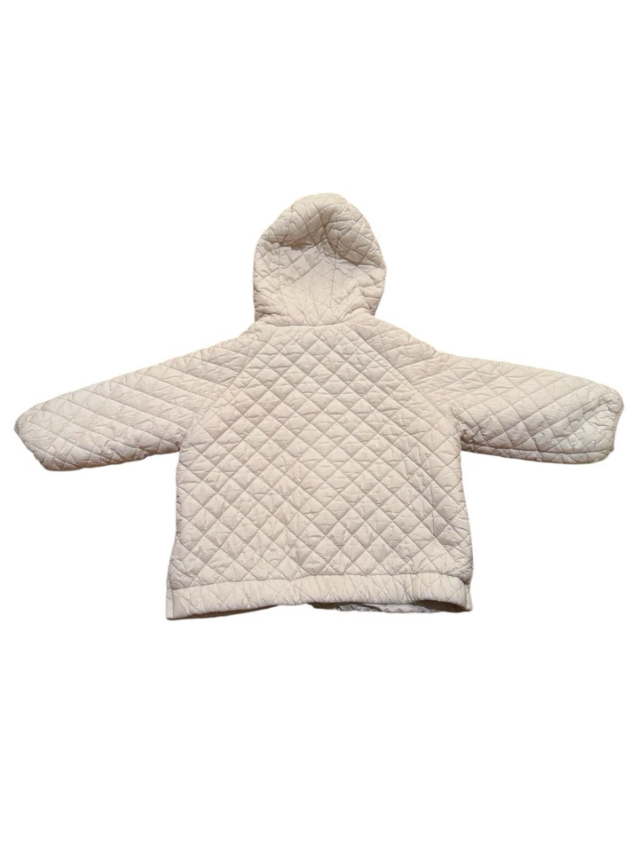 ZARA Niños Marfil Capucha Acolchada Puffer Chaqueta 2-3T Niño Pequeño Invierno Abrigo Neutro Foto 2 de 4