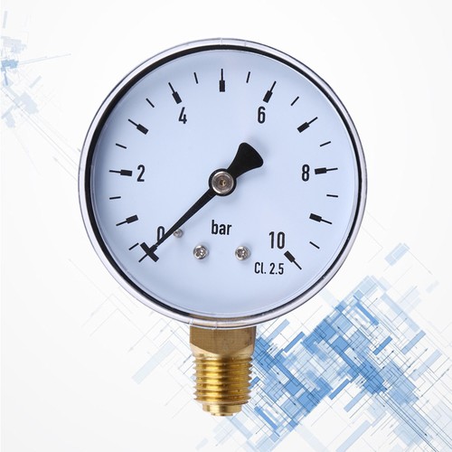 1/4" 0-10 Bar NPT Side Air Compressor Hydraulic Pressure Gauge - Picture 11 of 11