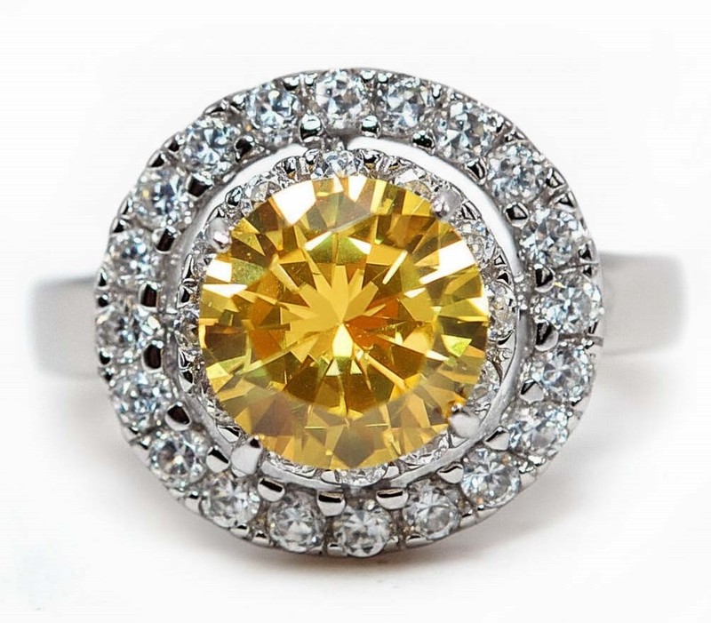 6CT Treated Yellow Topaz 925 Solid Sterling Silver Ring Jewelry Sz 6 NF1-2