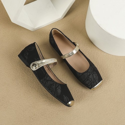 Womens Flat Square Toe Shoes Summer Chinese Style Mary Jane Shoes Evening Shoes - Picture 13 of 28