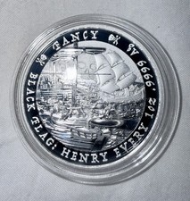 2023 Tuvalu Black Flag Henry Every The Fancy Antiqued 1 oz Silver coin