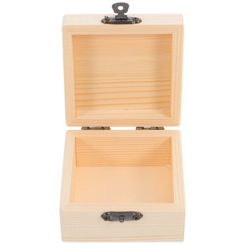  Wooden Gift Box Vintage Floral Small Boxes for Jewelry Unpainted Square