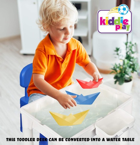 Building Blocks Table for Kids 7 in 1 Activity Table Set for Toddler, with Chair - Picture 5 of 7