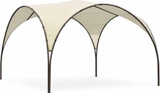 Domus Gazebo da Giardino 3,8x3,8 mt Acciaio/Tessuto Ecrù Matera