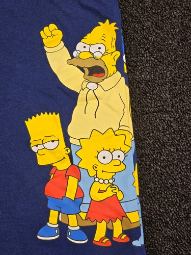 The Simpsons T-Shirt Medium Blue Homer Bart Krusty Otto Millhouse Marge Cartoon - Picture 12 of 13