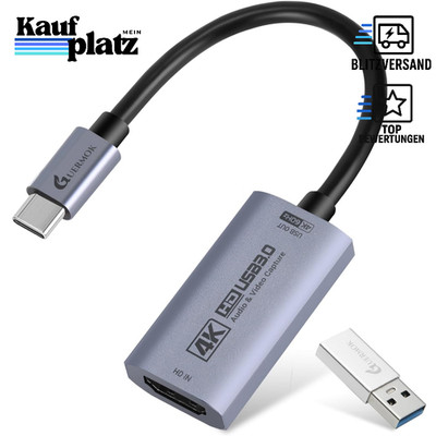 HDMI Video Capture Card 4K 60FPS USB 3.0 Aufnahmekarte für Streaming macOS