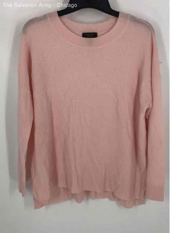 Charter Club Womens Pink Cashmere Crew Neck Long Sleeve Pullover Sweater Size XL