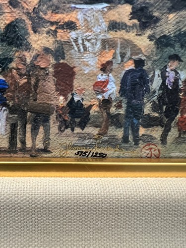 Impresión litográfica en lienzo Thomas Kinkade numerada 575/1250 París, St. Michel certificado de autenticidad - Imagen 4 de 13