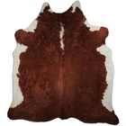 Premium Kuhfell Teppich XXL Rinderfell L250 x B220 cm rotbraun weiß